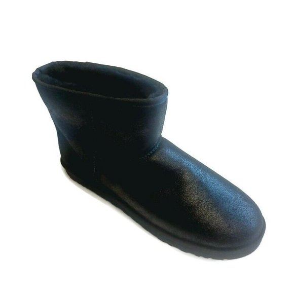 UGG Classic Mini Bomber Suede Sheepskin Boots Mens Size 18 Black 1007307 - Picture 5 of 9